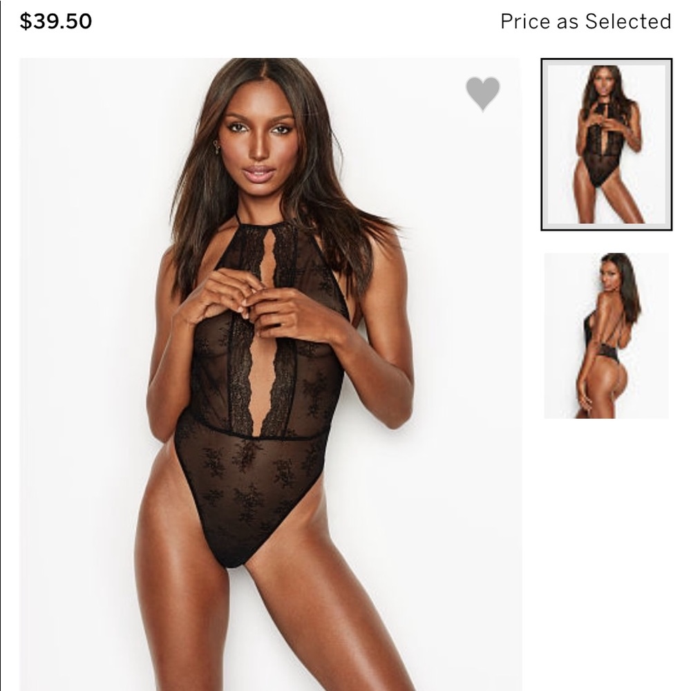 Black Victoria Secret Keyhole Lace Teddy